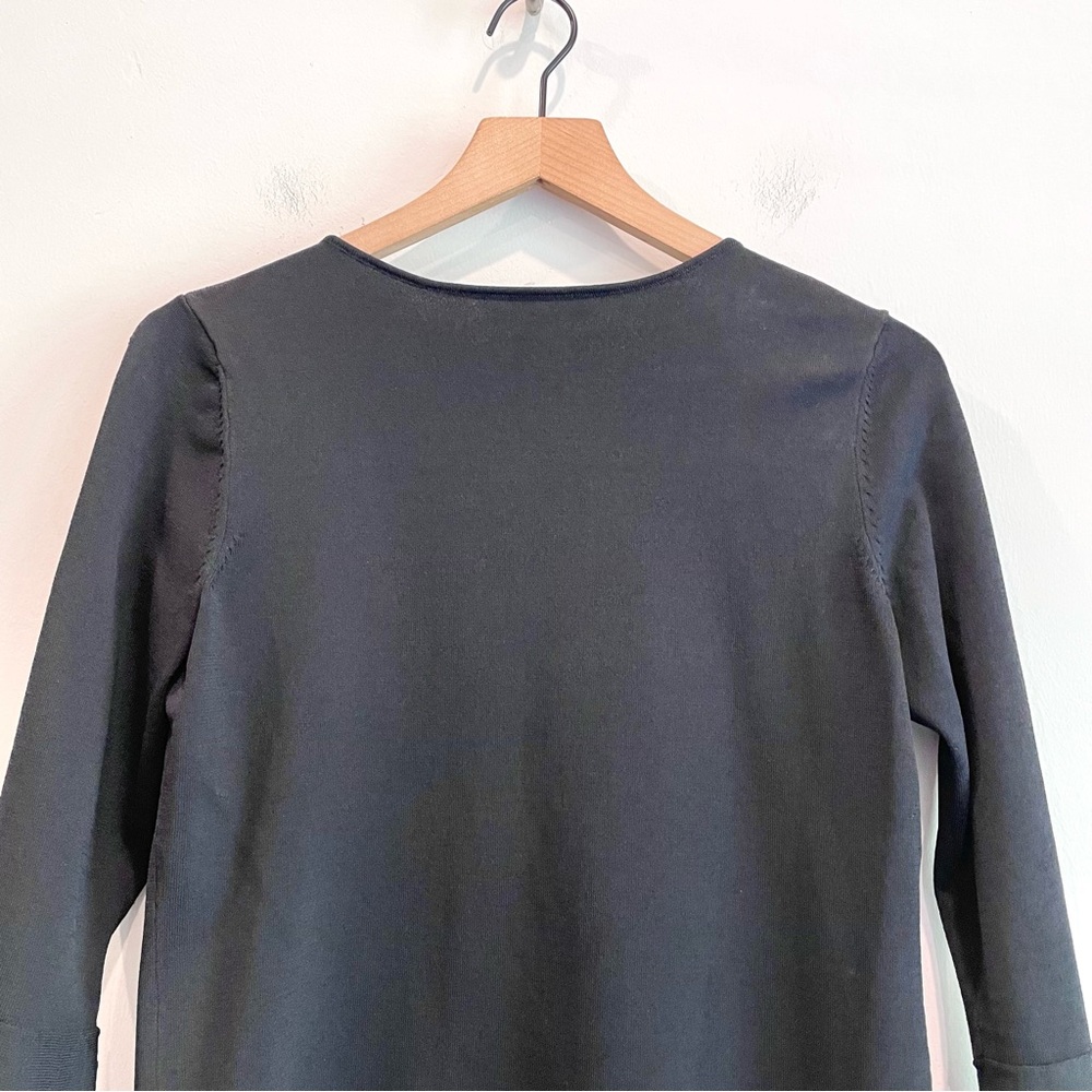 Etcetera Knit Bell Sleeve Cut Out Neckline Sweater - Picture 10 of 12